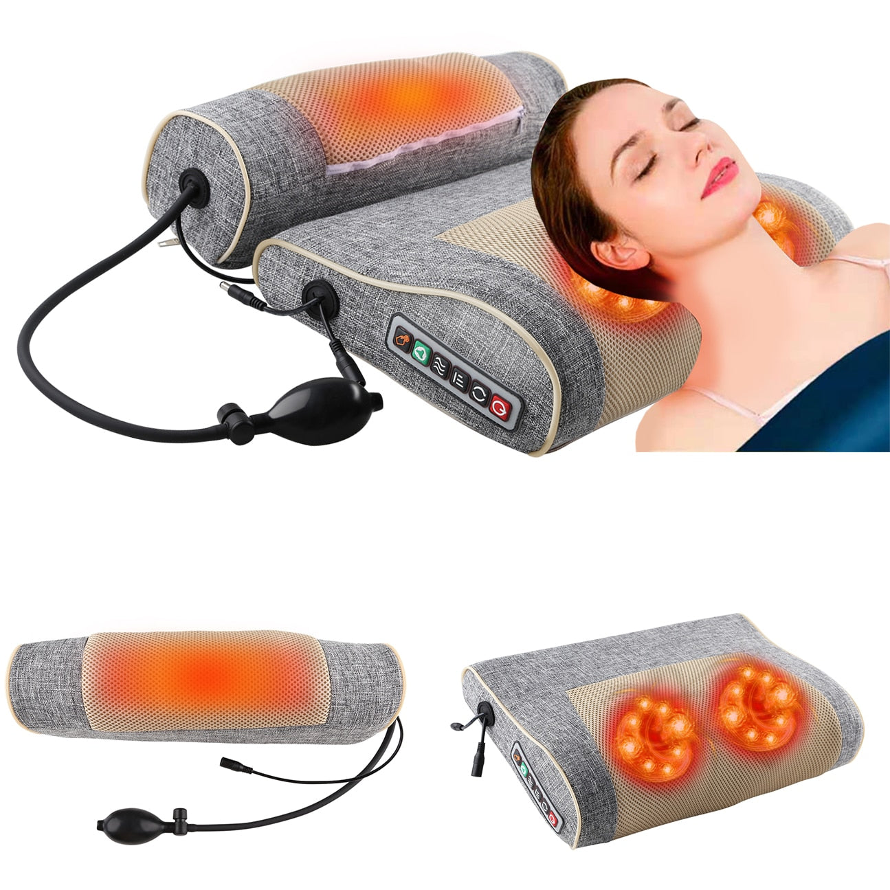 Electric infrared pillow massager hotsell